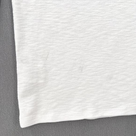 ENZA COSTA Textured Knit Crew Neck Top Womens Medium White Long Sleeve Shirt NEW - Picture 15 of 16